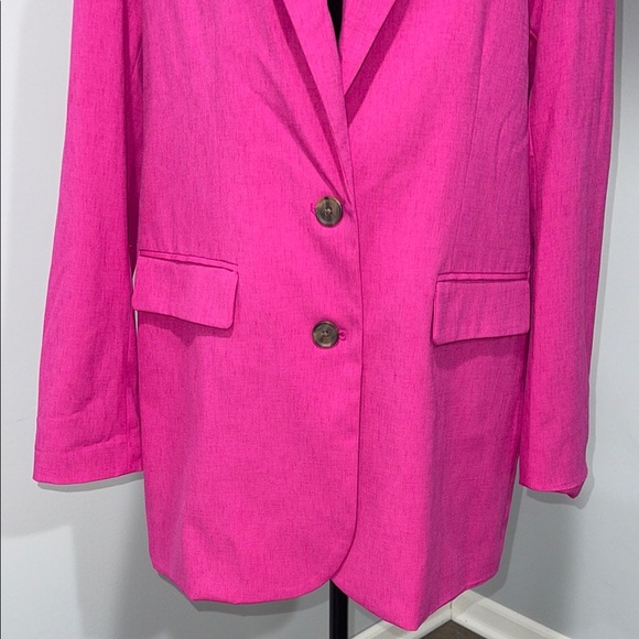 A New Day Women's Hot Pink Blazer jacket size small oversized fit two button NEW - Picture 7 of 14